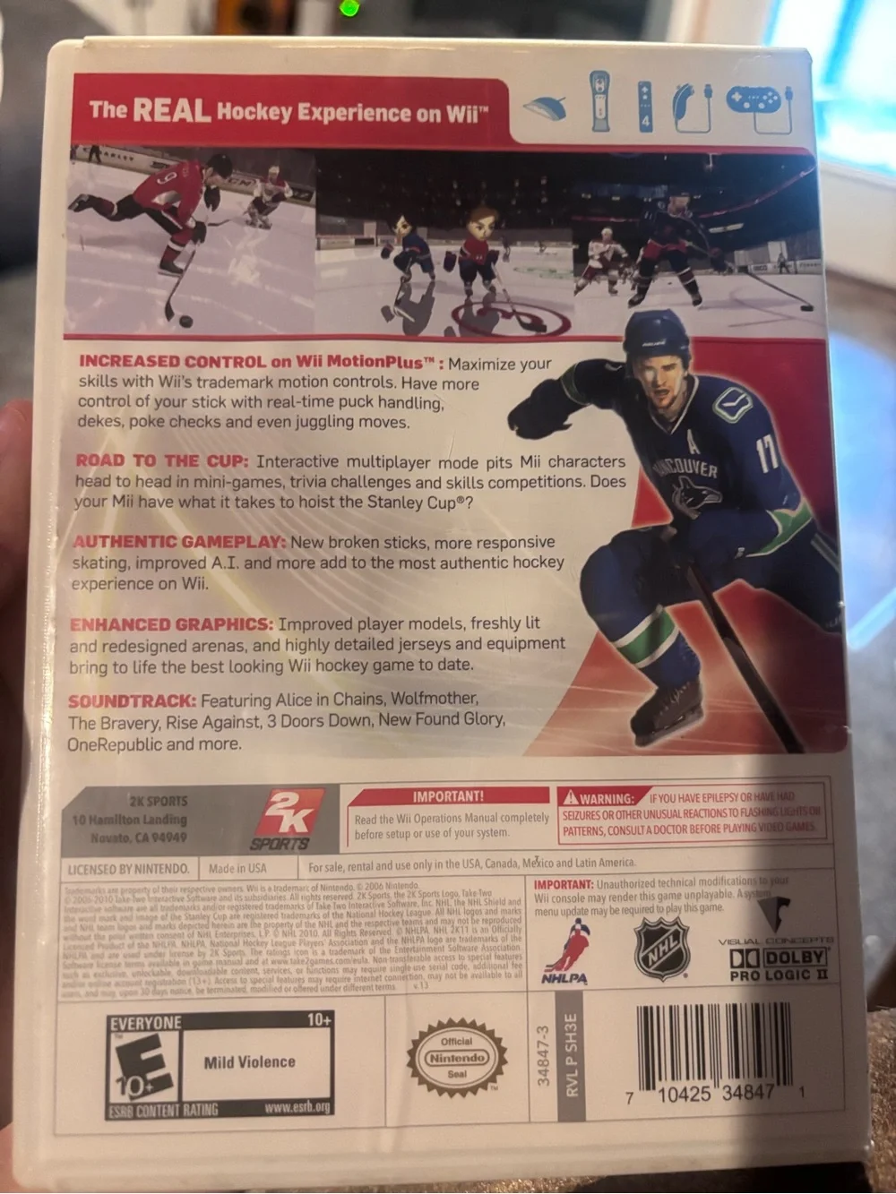 NHL 2K11 Wii Video Game - Nintendo - White & Blue